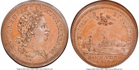 Lorraine. Charles V, Pretender bronze "Hungary Reconquered" Jeton ND (1675-1690) MS66 Brown NGC, Feuardent-7564. 27mm. C V D G L B D REX I VICTOR BARB...