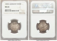 Pair of Certified Assorted Issues NGC, 1) Germany: Wilhelm II Mark 1909-A - MS65, Berlin mint, KM14 2) German States: Schaumburg-Lippe. Albrecht Georg...