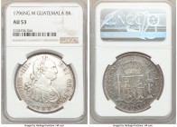 Charles IV 8 Reales 1796 NG-M AU53 NGC, Nueva Guatemala mint, KM53. Reflective surface under argent and gray toning. 

HID09801242017

© 2020 Heri...