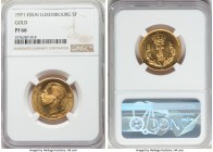 Jean I gold Proof Essai 5 Francs 1971 PR66 NGC, KM-E84. 

HID09801242017

© 2020 Heritage Auctions | All Rights Reserved