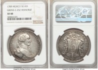 Charles IV silver "Veracruz Proclamation" Medal 1789 XF40 NGC, Grove-C-252. 41mm. By Geroni Antonio Gil. CAROLUS IV D G HISPAN ET INDIA R His bust rig...