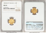 Republic gold 1/2 Escudo 1853 Go-PF MS64 NGC, Guanajuato mint, KM378.4. 

HID09801242017

© 2020 Heritage Auctions | All Rights Reserved