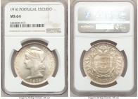 Republic Escudo 1916 MS64 NGC, KM564. Light peach colored toning. 

HID09801242017

© 2020 Heritage Auctions | All Rights Reserved