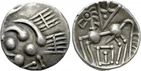 WESTERN EUROPE. Southern Gaul. Elusates (3rd-2nd centuries BC). Drachm.

Obv: Stylized head left, composed of large pellets.
Rev: Horse (or Pegasos...