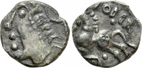 WESTERN EUROPE. Central Gaul. Sequani. Togirix (Mid 1st century BC). Quinarius. 

Obv: TOGIRIX. 
Stylized head left.
Rev: TOGIRIX. 
Stylized hors...