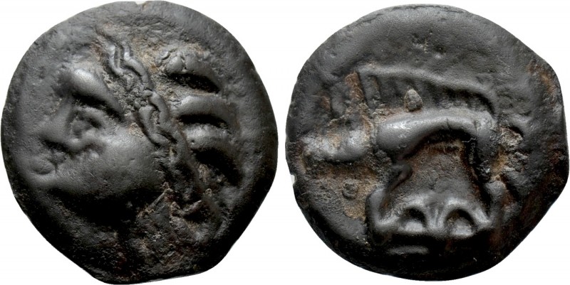 WESTERN EUROPE. Northeast Gaul. Leuci (Circa 100-50 BC). Potin Unit. 

Obv: St...