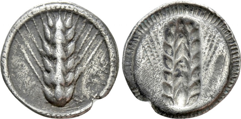 LUCANIA. Metapont. Drachm (Circa 540-510 BC). 

Obv: META. 
Barley ear.
Rev:...