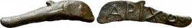 SKYTHIA. Olbia. Cast Ae Dolphin (Circa 525-410 BC). 

Obv: Blank, with visible fin and eye.
Rev: APIXO.

SNG BM Black Sea 374-6; Anokhin 177-80; ...