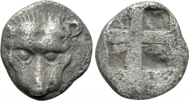CIMMERIAN BOSPOROS. Pantikapaion. Obol (Circa 480-470 BC). 

Obv: Facing head ...