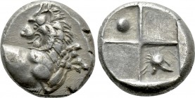 THRACE. Chersonesos. Hemidrachm (Circa 386-338 BC). 

Obv: Forepart of lion right, head left.
Rev: Quadripartite incuse square, with alternating ra...