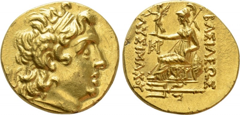 KINGS OF THRACE (Macedonian). Lysimachos (305-281 BC). GOLD Stater. Byzantion. ...