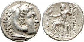 KINGS OF MACEDON. Alexander III 'the Great' (336-323 BC). Tetradrachm. Uranopolis(?). 

Obv: Head of Herakles right, wearing lion skin.
Rev: AΛΕΞΑΝ...