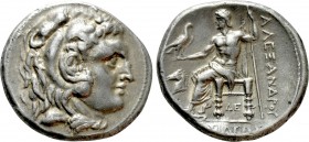 KINGS OF MACEDON. Alexander III 'the Great' (336-323 BC). Tetradrachm. Corinth. 

Obv: Head of Herakles right, wearing lion skin.
Rev: AΛEΞANΔPOY B...