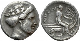 EUBOIA. Histiaia. Tetrobol (3rd-2nd centuries BC). 

Obv: Wreathed head of the nymph Histiaia right.
Rev: IΣTIAIEΩN. 
Nymph seated right on stern ...