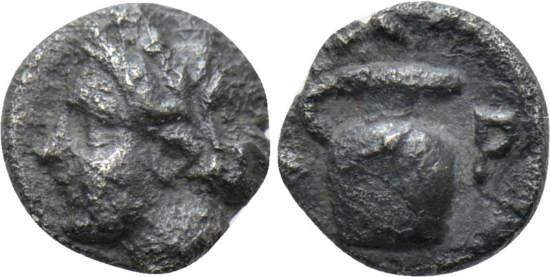 TROAS. Gargara. Hemiobol (Circa 450-400 BC). 

Obv: Female head left.
Rev: Γ ...