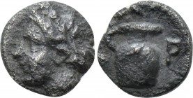 TROAS. Gargara. Hemiobol (Circa 450-400 BC). 

Obv: Female head left.
Rev: Γ A P. 
Jug.

Cf. CNG E-385/200 (for reverse type).

Unpublished in...