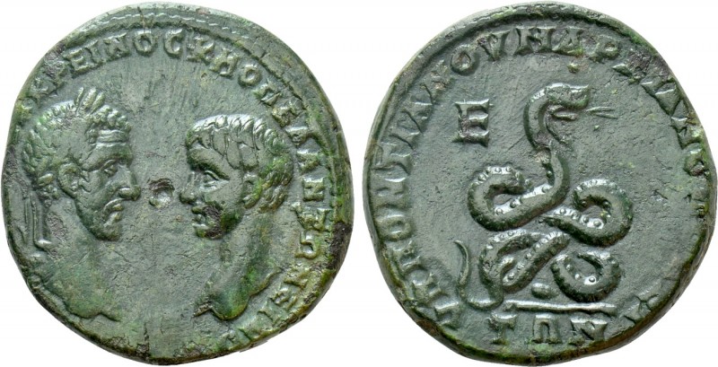MOESIA INFERIOR. Marcianopolis. Macrinus with Diadumenian (217-218). Ae Pentassa...