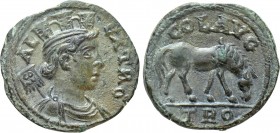 TROAS. Alexandria. Pseudo-autonomous. Time of Trebonianus Gallus to Valerian I (251-260). Ae As. 

Obv: ALEX TRO. 
Turreted and draped bust of Tych...