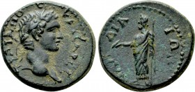 LYDIA. Daldis. Trajan (98-117). Ae. 

Obv: TPAIANOC KAICAP CE. 
Laureate head right.
Rev: ΔAΛΔIANΩN. 
Zeus standing left, holding eagle and scept...