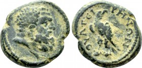 LYDIA. Thyatira. Pseudo-autonomous. Time of the Severans (193-235). Ae. 

Obv: Laureate head of Herakles right.
Rev: ΘΥΑΤЄΙΡΗΝΩΝ. 
Eagle standing ...