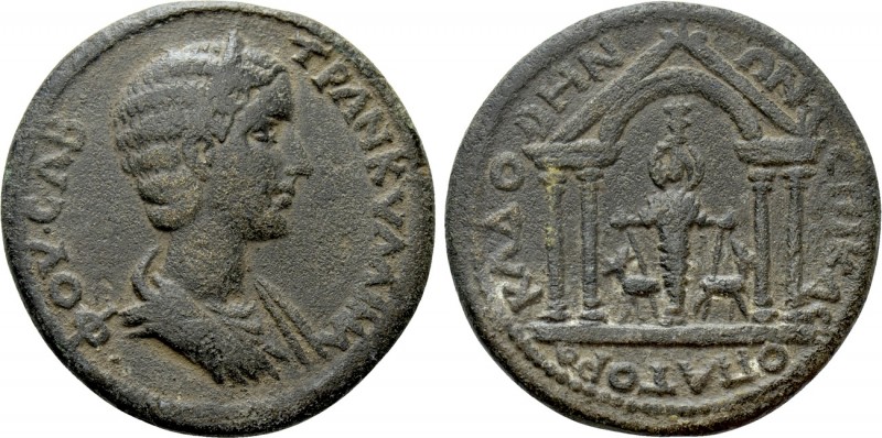PHRYGIA. Cadi. Tranquillina (241-244). Ae. Aur Kleopatros (archon). 

Obv: ΦΟΥ...