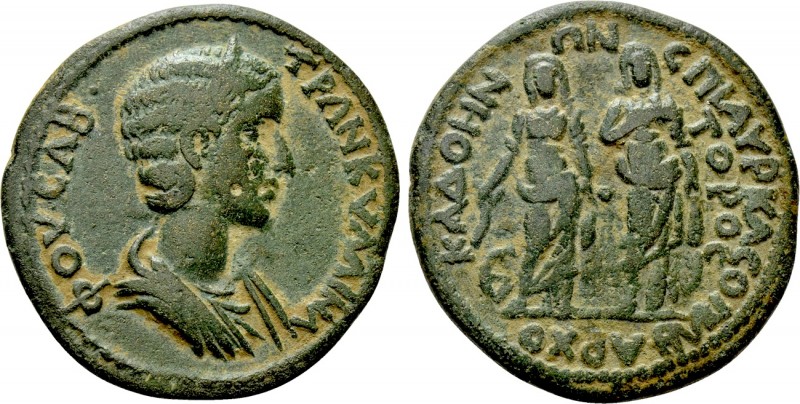 PHRYGIA. Cadi. Tranquillina (241-244). Ae. Aur. Kleopatros (archon). 

Obv: ΦΟ...