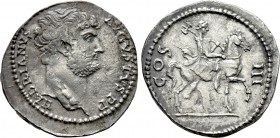 PHRYGIA. Hierapolis. Hadrian (117-138). Cistophor.

Obv: HADRIANVS AVGVSTVS P P.
Bare head right.
Rev: COS III.
Apollo Lairbenos riding right, ho...