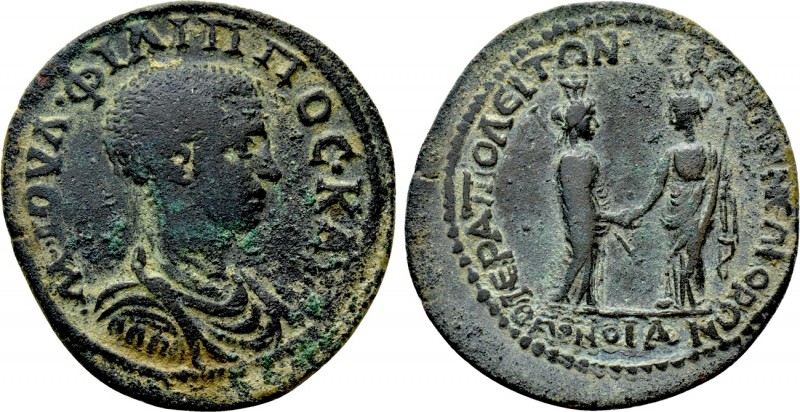 PHRYGIA. Hierapolis. Homonoia with Ephesos. Philip II (Caesar, 244-247). Ae. 
...