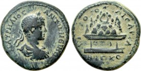 CAPPADOCIA. Caesarea. Caracalla (198-217). Ae. Dated RY 2 of Septimius Severus (194). 

Obv: AV K M AVPHΛIOC ANTWNEINOC. 
Laureate, draped and cuir...