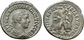 SELEUCIS & PIERIA. Antioch. Philip II (247-249). Tetradrachm. 

Obv: AYTOK K M IOYΛI ΦIΛIΠΠOC CEB. 
Laureate, draped and cuirassed bust right.
Rev...