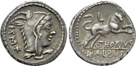 L. THORIUS BALBUS. Denarius (105 BC). Rome. 

Obv: I S M R. 
Head of Juno Sospita right, wearing goat skin.
Rev: L THORIVS / BALBVS. 
Bull chargi...