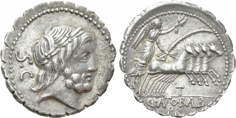 Q. ANTONIUS BALBUS. Serrate Denarius (83-82 BC). Rome. 

Obv: Laureate head of...