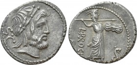 L. PROCILIUS. Denarius (80 BC). Rome. 

Obv: Laureate head of Jupiter right; S C to left.
Rev: L PROCILI F. 
Juno Sospita advancing right, hurling...