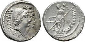 MN. CORDIUS RUFUS. Denarius (46 BC). Rome. 

Obv: RVFVS S C. 
Diademed head of Venus right.
Rev: MN CORDIVS. 
Cupid riding dolphin right.

Craw...