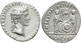 AUGUSTUS (27 BC-14 AD). Denarius. Lugdunum. 

Obv: CAESAR AVGVSTVS DIVI F PATER PATRIAE. 
Laureate head right.
Rev: AVGVSTI F COS DESIG PRINC IVVE...