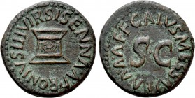 AUGUSTUS (27 BC-AD 14). Quadrans. Rome. 

Obv: APRONIVS III VIR SISENNAA. 
Around SC.
Rev: GALVS MESSALLAA AA FF . 
Altar.

RIC² -. 

Conditi...