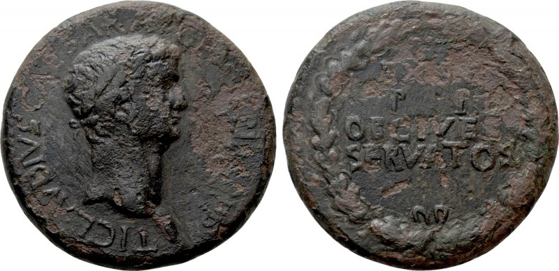 CLAUDIUS (41-54). Sesterius. Rome. 

Obv: TI CLAVDIVS CAESAR AVG P M TR P IMP ...