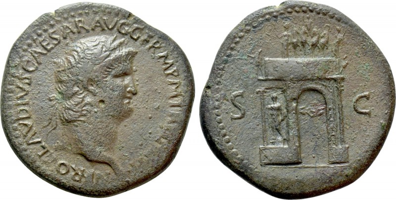 NERO (54-68). Sestertius. Rome. 

Obv: NERO CLAVDIVS CAESAR AVG GERM P M TR P ...