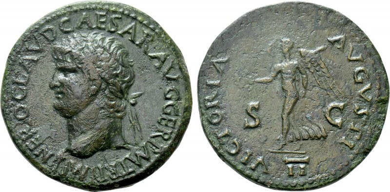 NERO (54-68). Dupondius. Lugdunum. 

Obv: NERO CLAVD CAESAR AVG GER P M TR P I...