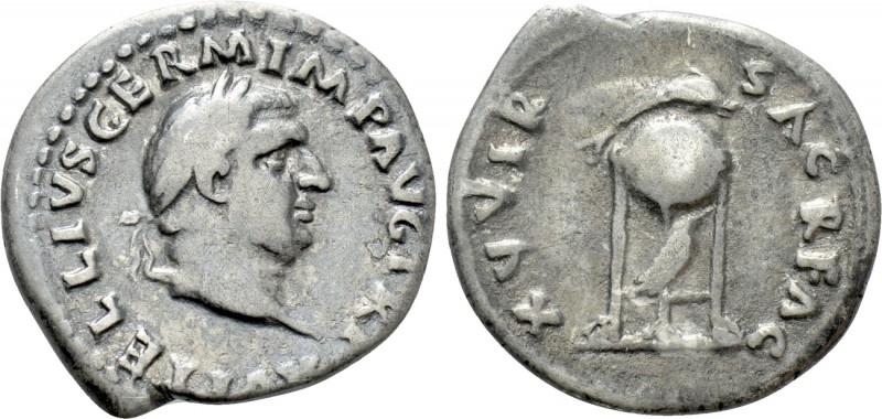 VITELLIUS (69). Denarius. Rome. 

Obv: A VITELLIVS GERM IMP AVG TR P. 
Laurea...