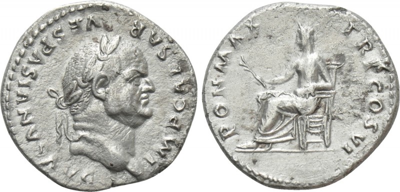 VESPASIAN (69-79). Denarius. Rome. 

Obv: IMP CAESAR VESPASIANVS AVG. 
Laurea...