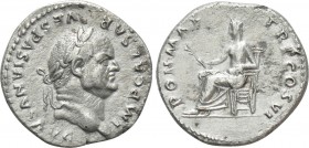 VESPASIAN (69-79). Denarius. Rome. 

Obv: IMP CAESAR VESPASIANVS AVG. 
Laureate head right.
Rev: PON MAX TR P COS VI. 
Pax seated left on throne,...