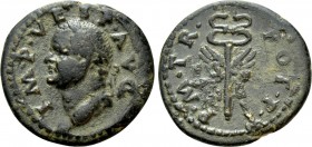VESPASIAN (69-79). Semis. Rome. 

Obv: IMP VESP AVG. 
Laureate head left.
Rev: P M TR P POT PP. 
Winged caduceus.

RIC² 1569; RPC 1989; McAlee ...