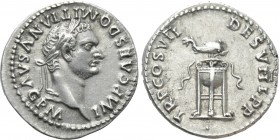DOMITIAN (81-96). Denarius. Rome. 

Obv: IMP CAES DOMITIANVS AVG P M. 
Laureate head right.
Rev: TR P COS VII DES VIII P P. 
Dolphin right above ...