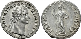 DOMITIAN (81-96). Denarius. Rome. 

Obv: IMP CAES DOMIT AVG GERM P M TR P VII. 
Laureate head right.
Rev: IMP XIIII COS XIIII CENS P P P. 
Minerv...