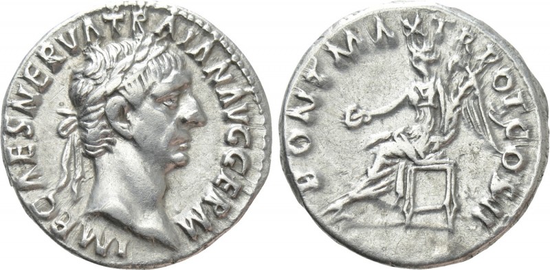TRAJAN (98-117). Denarius. Rome. 

Obv: IMP CAES NERVA TRAIAN AVG GERM. 
Laur...