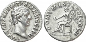 TRAJAN (98-117). Denarius. Rome. 

Obv: IMP CAES NERVA TRAIAN AVG GERM. 
Laureate head right.
Rev: PONT MAX TR POT COS II. 
Victory seated left o...
