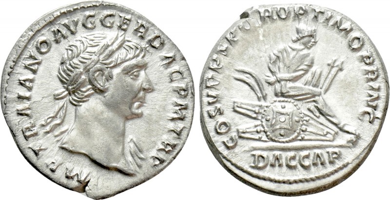 TRAJAN (98-117). Denarius. Rome. 

Obv: IMP TRAIANO AVG GER DAC P M TR P. 
La...