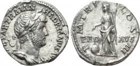 HADRIAN (117-138). Denarius. Rome. 

Obv: IMP CAESAR TRAIAN HADRIANVS AVG. 
Laureate and draped bust right.
Rev: P M TR P COS III / PRO - AVG. 
P...