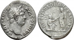 HADRIAN (117-138). Denarius. Rome. "Restitutor Series" issue. 

Obv: HADRIANVS AVG COS III P P. 
Laureate head right.
Rev: RESTITVTORI HISPANIAE. ...